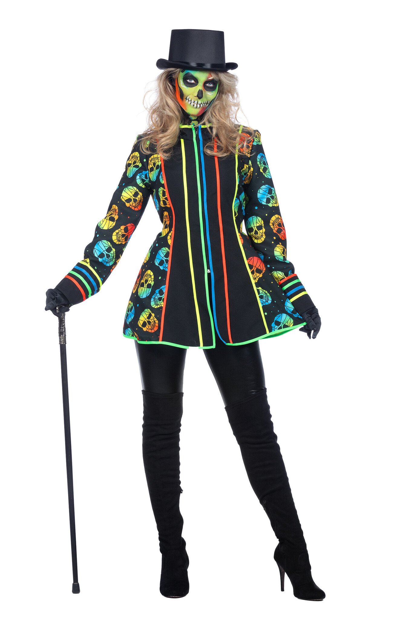 Neon Jas Schedel Halloween Vrouw