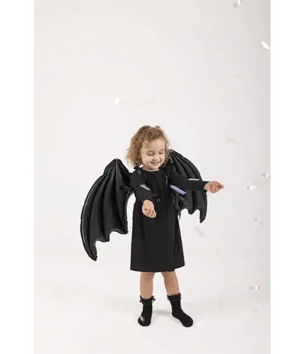 Halloween Folie Ballon Zwart Vleermuis (85cm)