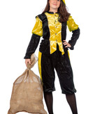 Pieten kostuum Diego zwart/geel