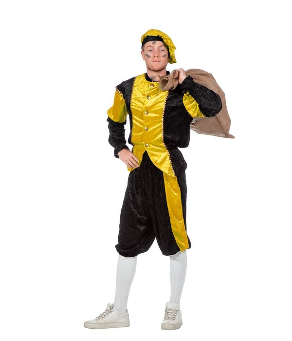 Pieten kostuum Diego zwart/geel