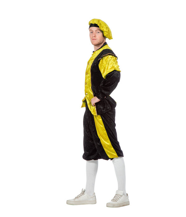 Pieten kostuum Diego zwart/geel