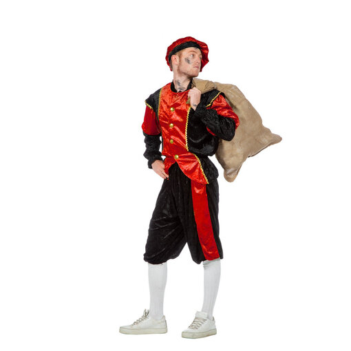 Pieten kostuum Diego zwart/rood