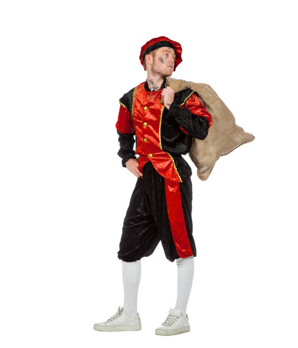 Pieten kostuum Diego zwart/rood