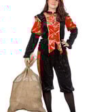 Pieten kostuum Diego zwart/rood