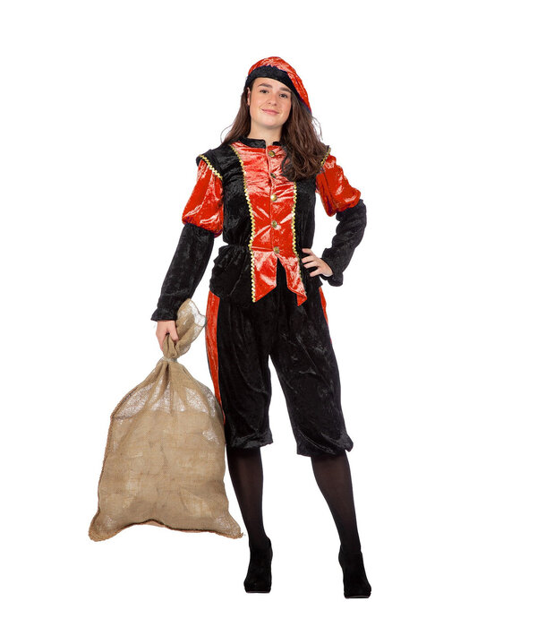 Pieten kostuum Diego zwart/rood