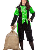 Pieten kostuum Diego zwart/groen