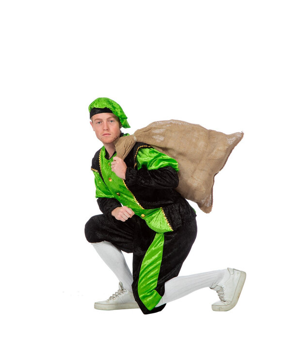 Pieten kostuum Diego zwart/groen
