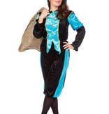 Pieten kostuum Diego zwart/blauw