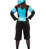 Pieten kostuum Diego zwart/blauw