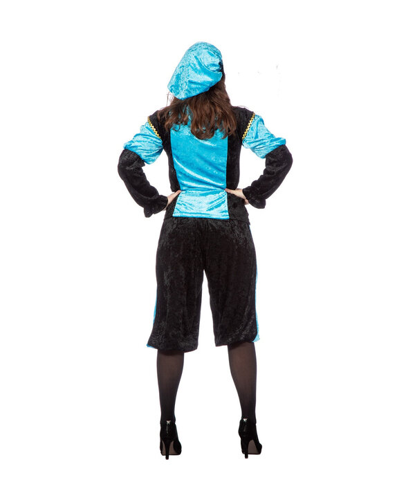 Pieten kostuum Diego zwart/blauw