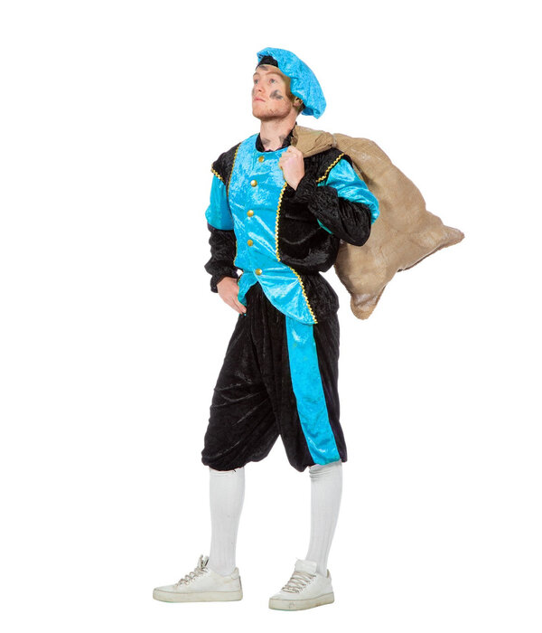 Pieten kostuum Diego zwart/blauw