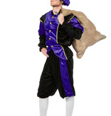 Pieten kostuum Diego zwart/paars