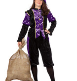 Pieten kostuum Diego zwart/paars