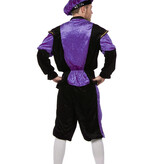 Pieten kostuum Diego zwart/paars