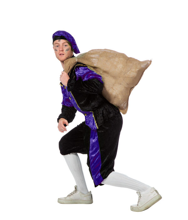 Pieten kostuum Diego zwart/paars