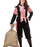 Pieten kostuum Diego zwart/roze