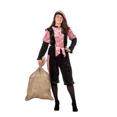 Pieten kostuum Diego zwart/roze