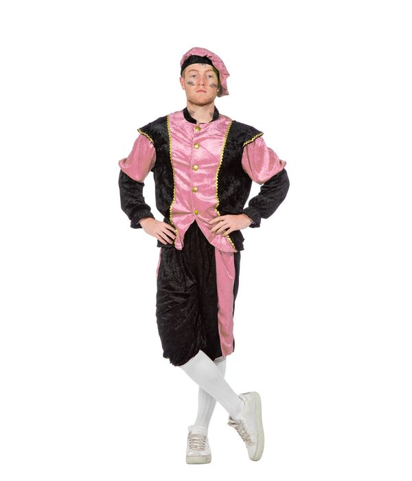 Pieten kostuum Diego zwart/roze