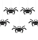 Halloween Hangdecoratie Spinnen (5st)