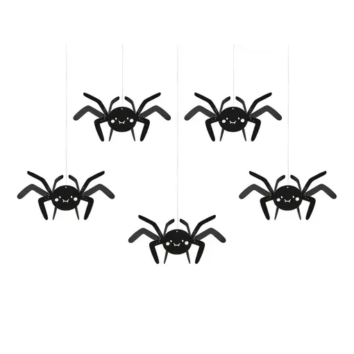 Halloween Hangdecoratie Spinnen (5st)