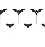 Halloween Cocktailprikkers Vleermuis 5cm (6st)