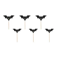 Halloween Cocktailprikkers Vleermuis 5cm (6st)