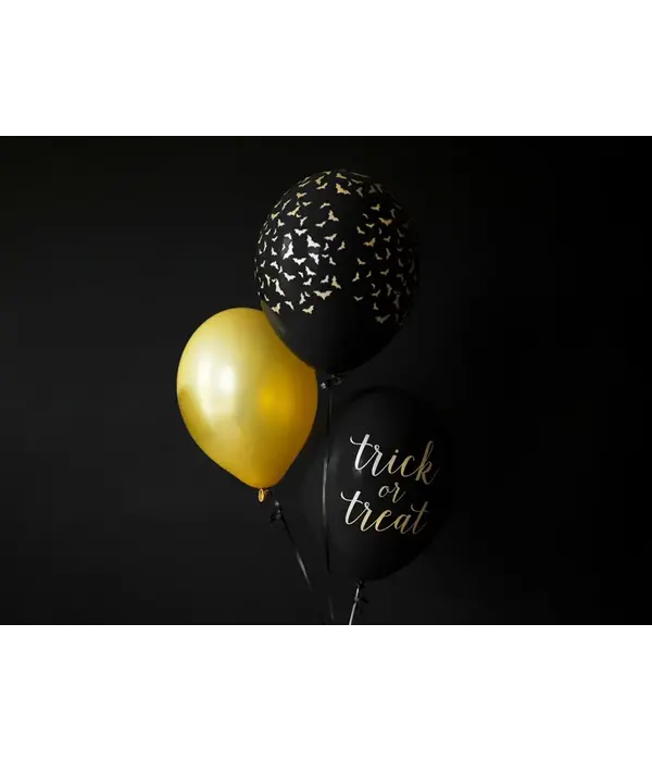 Halloween Ballonnen Vleermuis Zwart 30cm (6st)