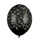Halloween Ballonnen Vleermuis Zwart 30cm (6st)