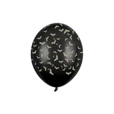 Halloween Ballonnen Vleermuis Zwart 30cm (6st)