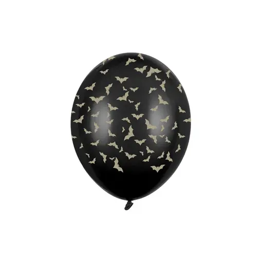 Halloween Ballonnen Vleermuis Zwart 30cm (6st)