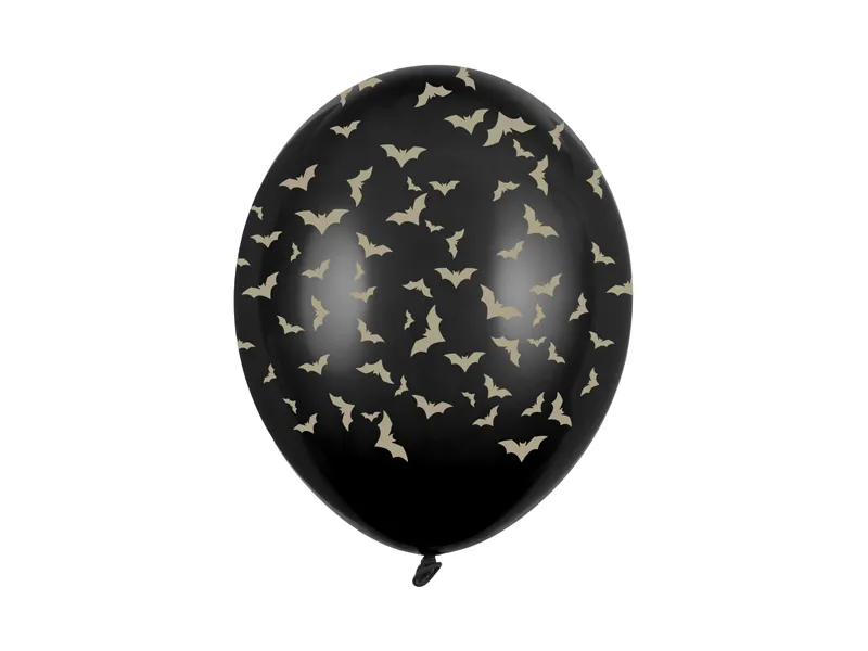 Halloween Ballonnen Vleermuis Zwart 30cm (6st)
