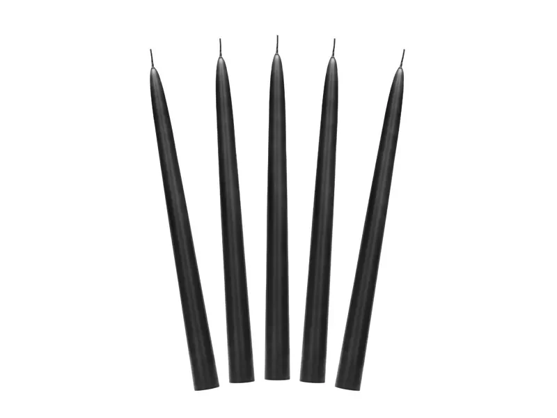 Kaarsen Zwart 24cm (10st) afbeelding