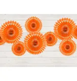 Papieren Waaiers Set Oranje 3-delig