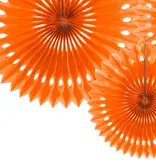 Papieren Waaiers Set Oranje 3-delig