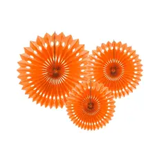 Papieren Waaiers Set Oranje 3-delig