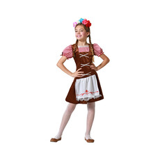 Tiroler Jurk Meisjes Bruin/Rood Annika