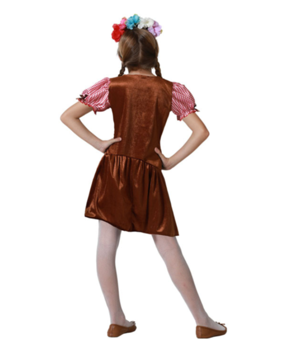Tiroler Jurk Meisjes Bruin/Rood Annika