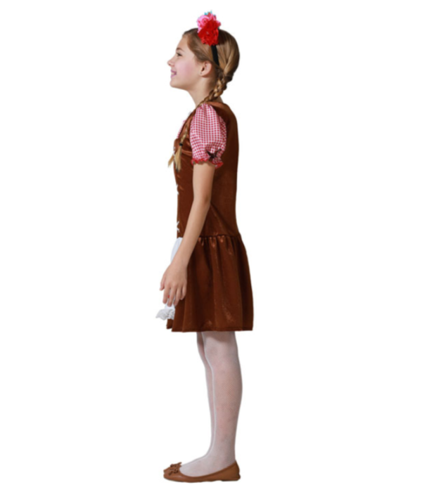 Tiroler Jurk Meisjes Bruin/Rood Annika
