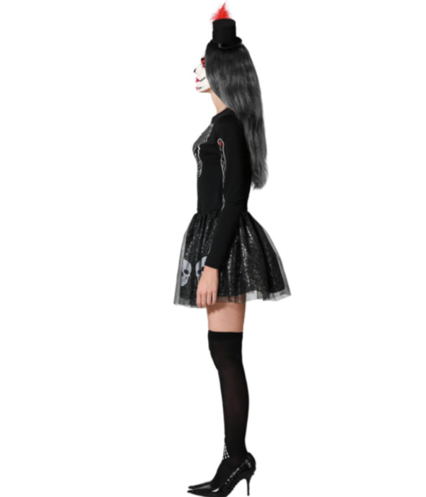 Muertos Halloween Jurkje Dames Zwart Schedels