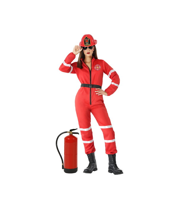 Brandweervrouw Kostuum Rood