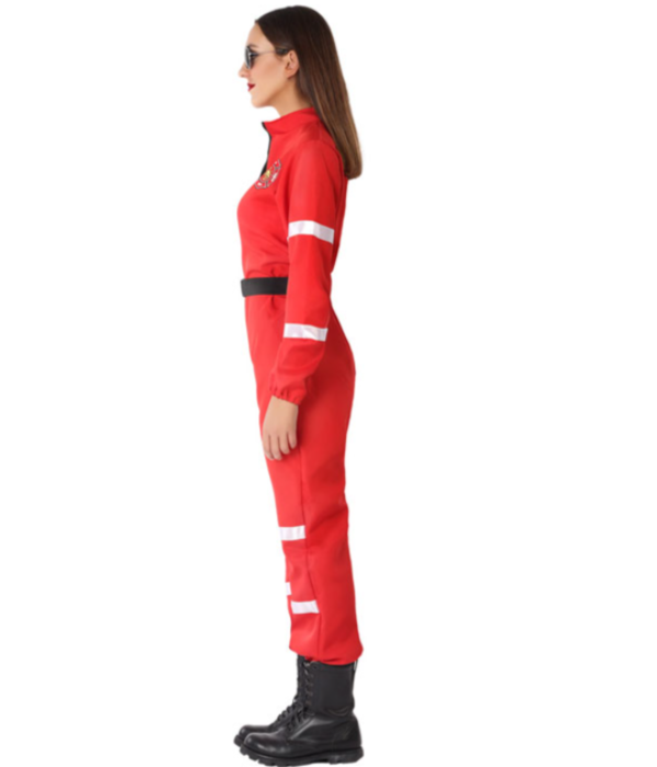 Brandweervrouw Kostuum Rood