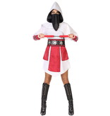 Samurai Ninja Outfit Dames Wit/Rood