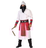 Samurai Ninja Outfit Heren Wit/Rood