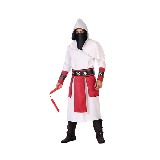 Samurai Ninja Outfit Heren Wit/Rood