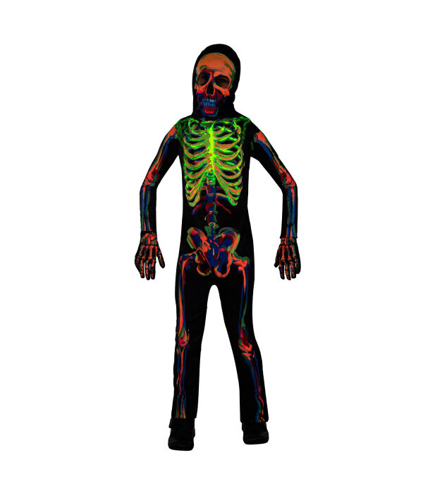 Kostuum Skelet Glow in the Dark Multikleur Kind