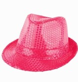 Disco hoed pailletten licht roze