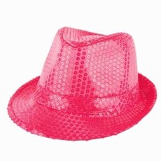Disco hoed pailletten roze