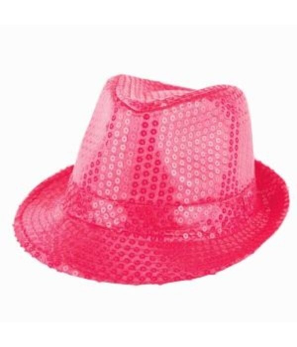 Disco hoed pailletten roze