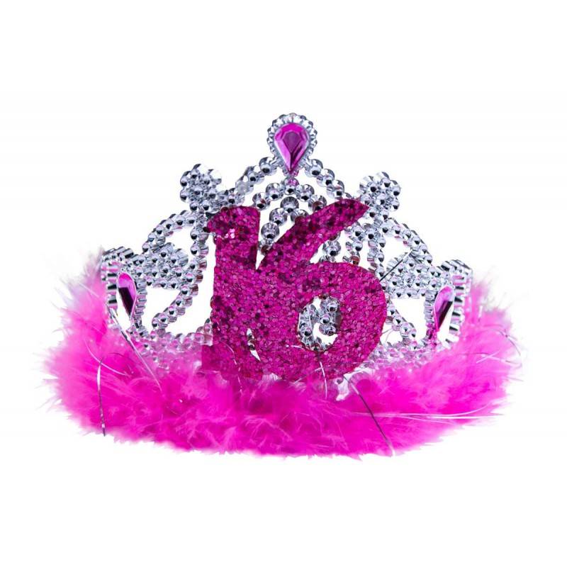 Tiara roze bont sweet 16