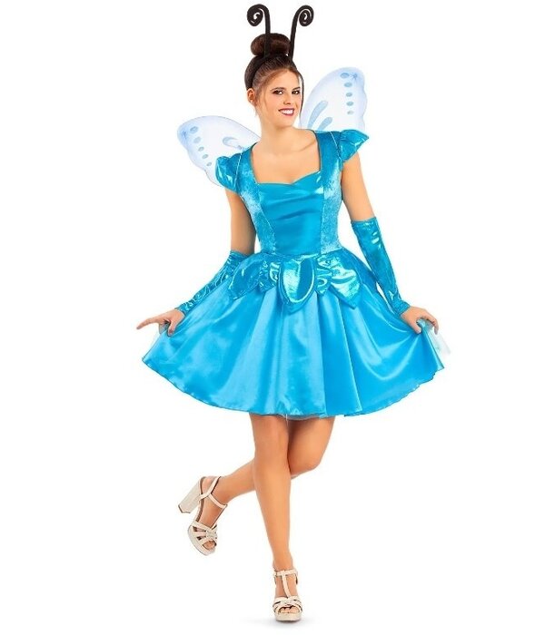 Blauw Feeën Kostuum Vlinder